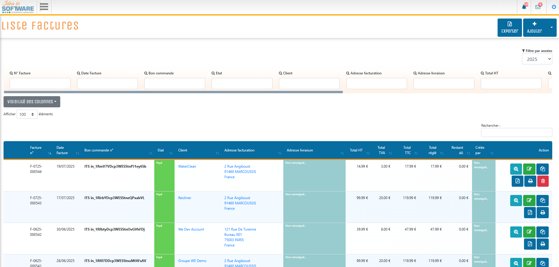 Gestion factures