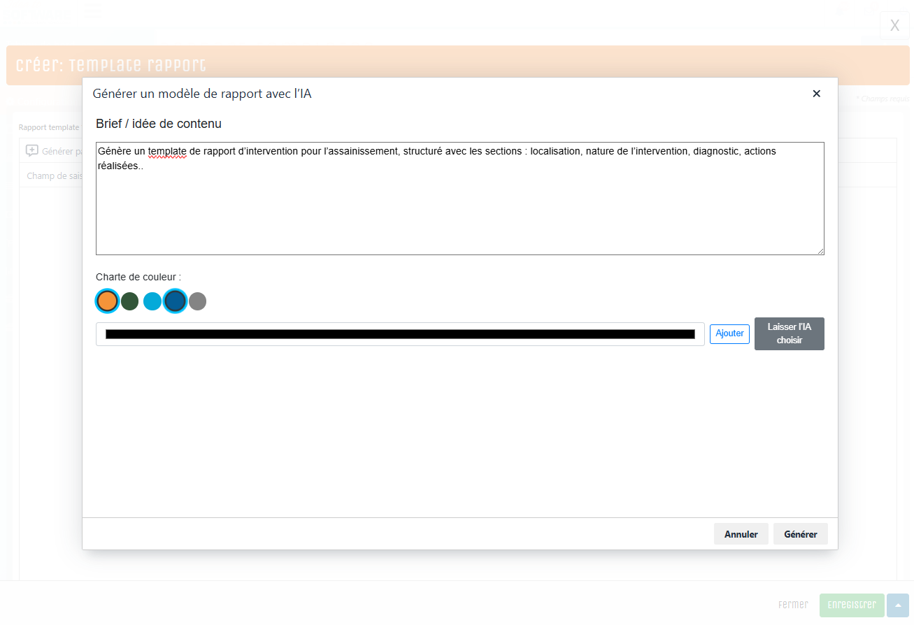 Assistant IA création de rapports