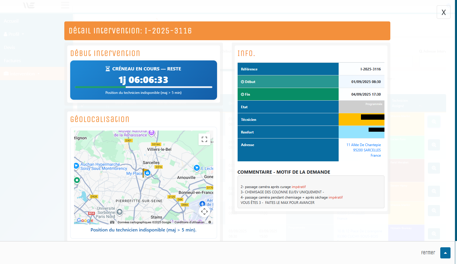 Suivi intervention 2