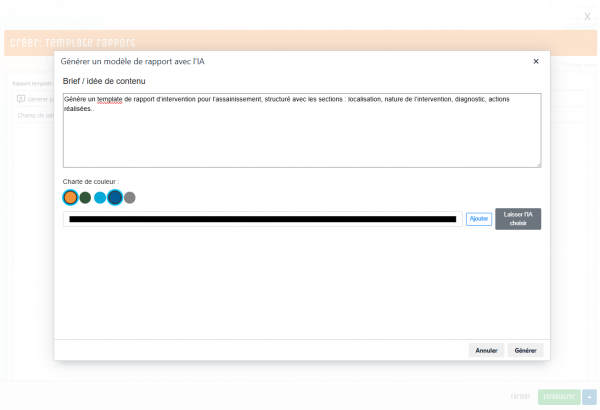 Builder de modèles de rapport sur mesure avec IA
